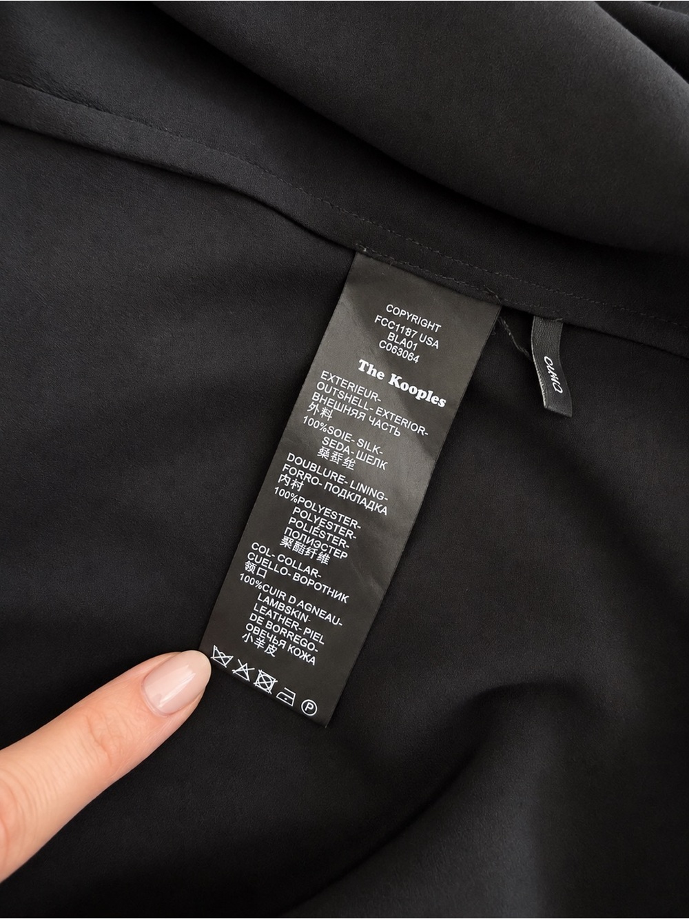 The Kooples Black 100% Silk Button Front Blouse Shirt Size 1 - Picture 6 of 6